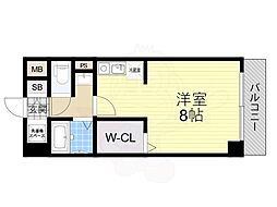 フローライト蛍池 ワンルームの間取図画像