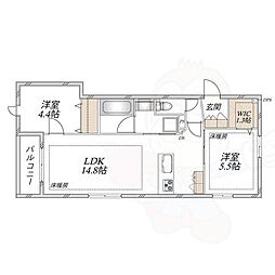 ヘーベルメゾン上町 2LDKの間取図画像