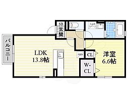 PinesHill 1LDKの間取図画像
