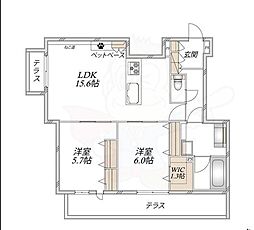 (仮称)吹田市千里山西6丁目へーベルメゾン 2LDKの間取図画像