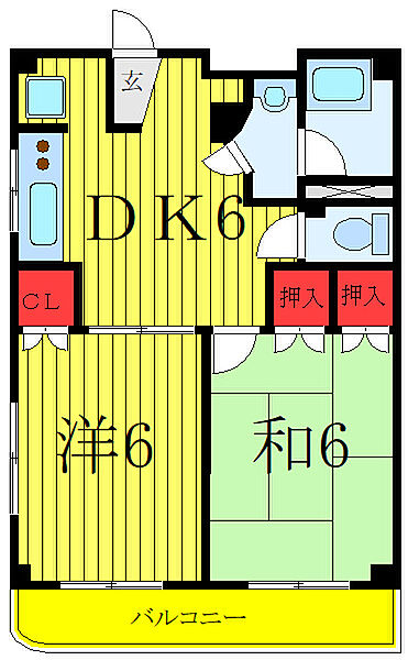 オオギマンション 301｜東京都足立区扇3丁目(賃貸マンション2DK・3階・38.88㎡)の写真 その2