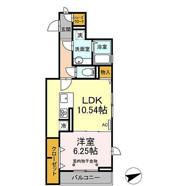 Ecke ｜東京都足立区千住曙町(賃貸アパート1LDK・2階・43.83㎡)の写真 その2