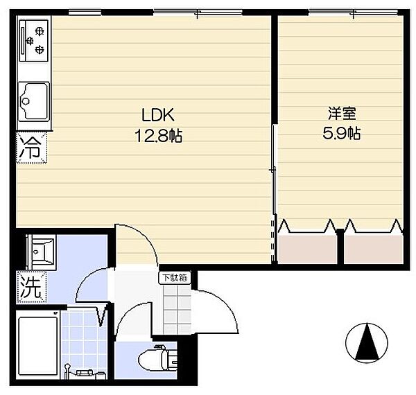 ウエスト・ハイランド・コート 204｜東京都足立区江北7丁目(賃貸マンション1LDK・2階・40.17㎡)の写真 その2