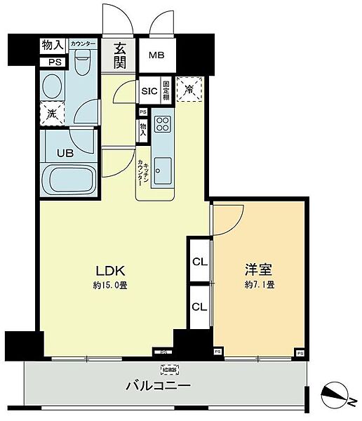 ベルファース本郷弓町 1302｜東京都文京区本郷1丁目(賃貸マンション1LDK・13階・48.96㎡)の写真 その2