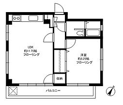 パークサイドハウス 1LDKの間取図画像