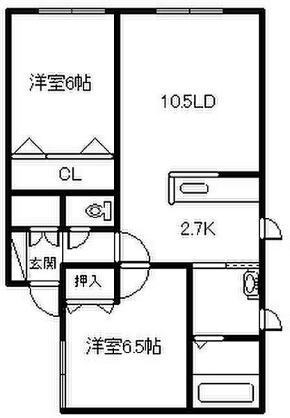 フェリシダ A103｜北海道旭川市東光十三条3丁目(賃貸アパート2LDK・1階・62.41㎡)の写真 その2