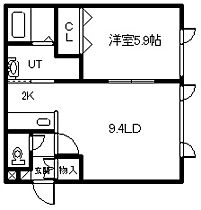 豊華Ｓハウス 203 ｜ 北海道旭川市豊岡五条1丁目1（賃貸アパート1LDK・2階・38.72㎡） その2