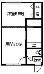 ドリームB 1DKの間取図画像