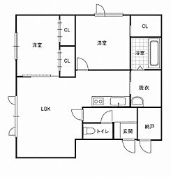 ハスコートたかす1 2LDKの間取図画像