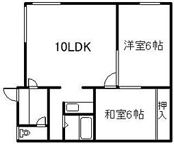 ハウスふぉーれすと 2LDKの間取図画像