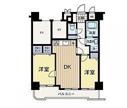 ライオンズマンション海老名第3 2DKの間取図画像
