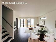 【LDK】大切なご家族が集まるからこそＬＤＫはこだわりたい！休日はおひさまの光をたっぷりと取りこめるリビングでゆったりと過ごしませんか？※家具はＣＧ合成の為付属しません。