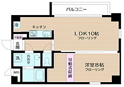 フォレスト千駄ヶ谷 1LDKの間取図画像