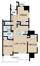 パレステージ本川越 3LDKの間取図画像