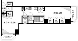 日神デュオステージ新宿若松町 1LDKの間取図画像