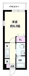 NSGATE江北1 1Kの間取図画像