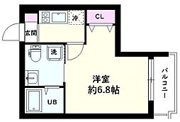 NSGATE江北1 1Kの間取図画像