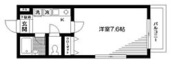 シャトレバレ大山 1Kの間取図画像