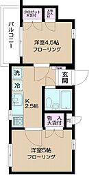 日神パレス東日暮里2 2Kの間取図画像