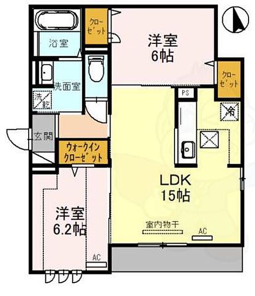 マハナ ｜兵庫県尼崎市七松町１丁目(賃貸アパート2LDK・1階・61.05㎡)の写真 その2