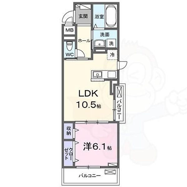 パルク大西 ｜兵庫県尼崎市大西町３丁目(賃貸アパート1LDK・2階・41.88㎡)の写真 その2