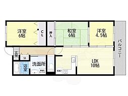 パルミラライフ 2階3LDKの間取り
