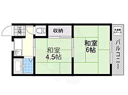 松本文化B棟 2Kの間取図画像