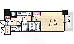 レジュールアッシュアーバンゲート 1Kの間取図画像