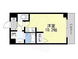 オズレジデンス尼崎 1Kの間取図画像