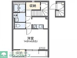 日暮里舎人ライナー 見沼代親水公園駅 徒歩11分の賃貸アパート 2階1Kの間取り
