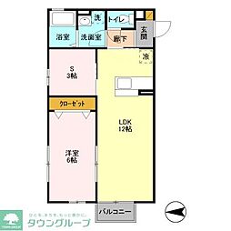 JR武蔵野線 吉川駅 徒歩11分の賃貸アパート 2階1SLDKの間取り