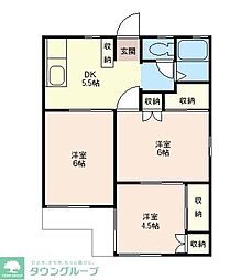 埼玉高速鉄道 川口元郷駅 徒歩16分の賃貸アパート 1階3Kの間取り