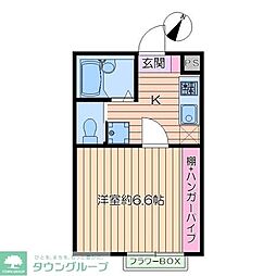 つくばエクスプレス 八潮駅 徒歩12分の賃貸アパート 1階1Kの間取り