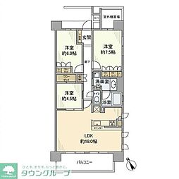 つくばエクスプレス 三郷中央駅 徒歩1分の賃貸マンション 12階3LDKの間取り