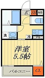 日暮里舎人ライナー 見沼代親水公園駅 徒歩14分の賃貸アパート 1階1Kの間取り