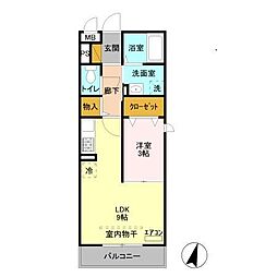 グランツ 1LDKの間取図画像