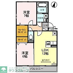 アンクレージュA 2LDKの間取図画像
