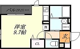 フェアリーフォレスト ワンルームの間取図画像