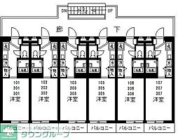 クレセントハイム 1Kの間取図画像