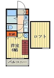 グリーンパレス 1Kの間取図画像
