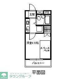 ベルアミューズC 1Kの間取図画像