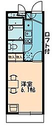 レオパレスアカヤマ 1Kの間取図画像