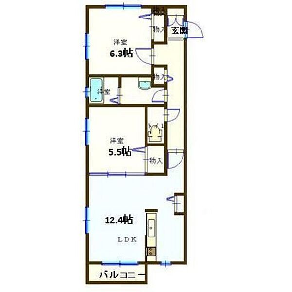 プリメゾンI ｜宮城県仙台市若林区木ノ下4丁目(賃貸アパート2LDK・2階・57.80㎡)の写真 その2