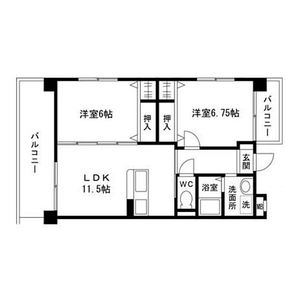 コンフォート台原 303｜宮城県仙台市青葉区台原2丁目(賃貸マンション2LDK・3階・55.10㎡)の写真 その2