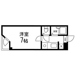 ベルシティ八木山 504 5階1Kの間取り