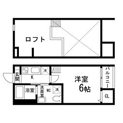 杜のアパートメントA 1Kの間取図画像