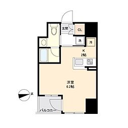 KDXレジデンス仙台駅東 7階ワンルームの間取り