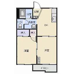 カサベリート 2Kの間取図画像