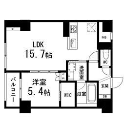 ルアーナ・エール・レジデンス仙台 7階1LDKの間取り