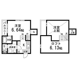 arcobaleno 1階1Kの間取り